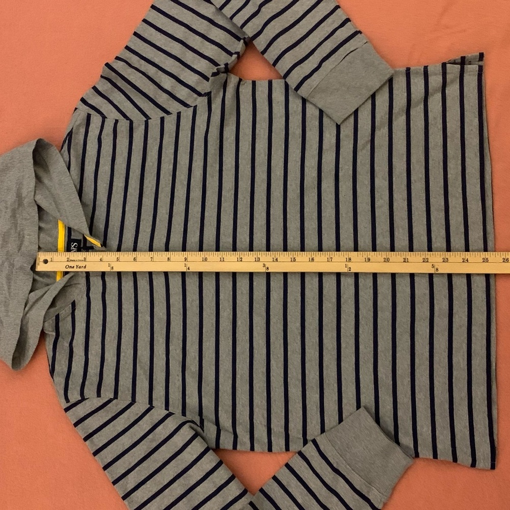 CHAPS Striped Hoodie - All Cotton 2 Button - Picture 5 of 5